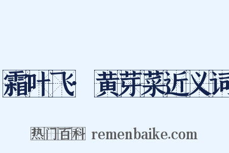 霜叶飞·黄芽菜近义词是什么意思的图片